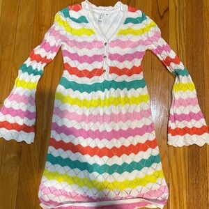 Janie and Jack Multicolor Chevron Knit Dress